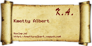 Kmetty Albert névjegykártya
